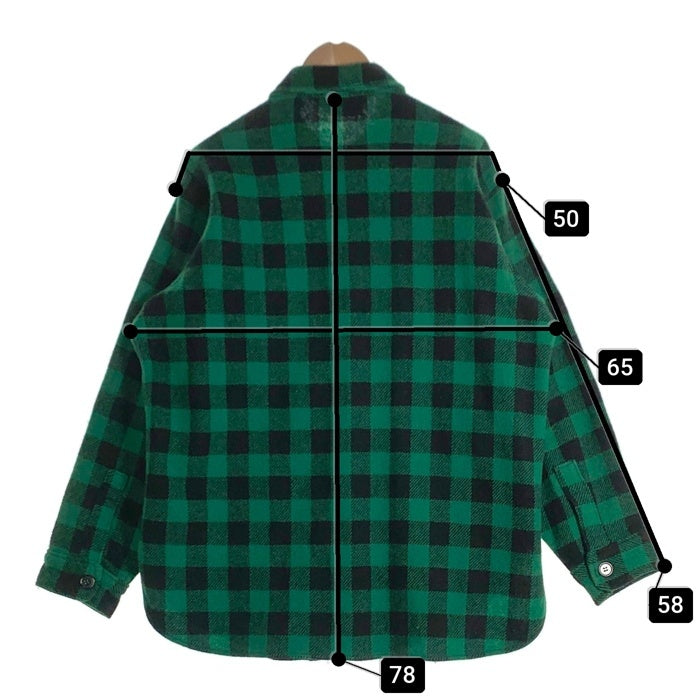 80's L.L. Bean エルエルビーン 長袖 バッファローチェック フランネル シャツ グリーン ブラック USA製 Size L (16 16 1/2) 福生店