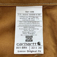 Carhartt カーハート ダブルニー ブラウンダック ワークパンツ USA製 B01 BRN Size 33×30 福生店