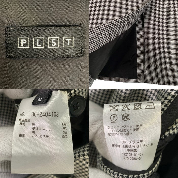 PLST プラステ 千鳥格子 2B テーラードジャケット ホワイト ブラック 36-2404103 Size M 福生店