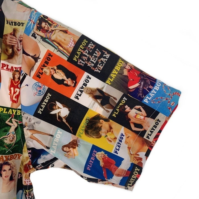 PLAYBOY プレイボーイ FREAKS STORE 総柄プリント オープンカラーシャツ 半袖 マルチ Size L 福生店