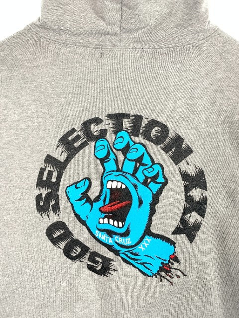 GOD SELECTION XXX ゴッドセレクショントリプルエックス × SANTACRUZ サンタクルーズ プリント プルオーバー スウェットパーカー グレー Size L 福生店