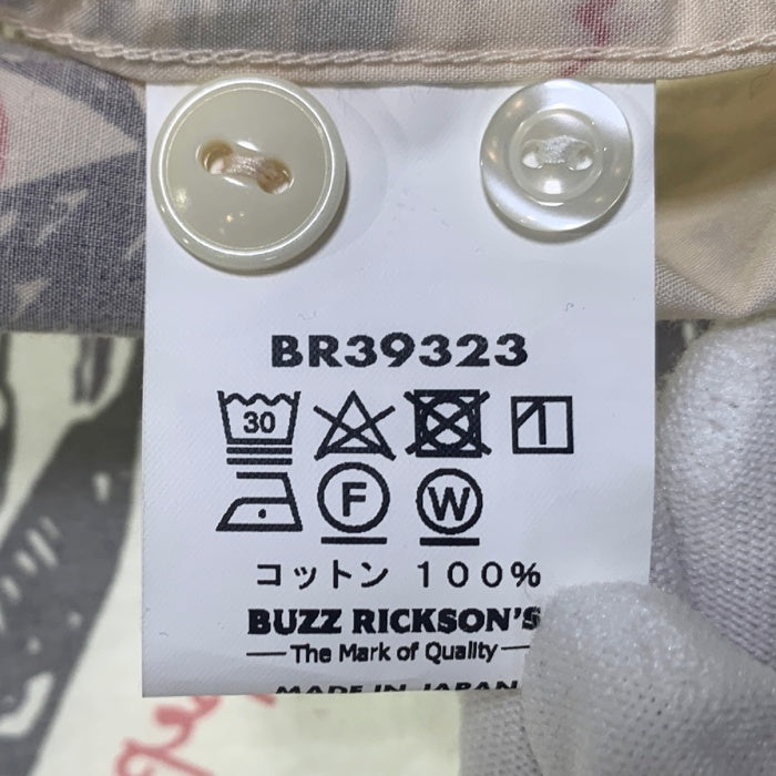 BUZZ RICKSONS バズリクソンズ 第12空軍 プリント オープンカラーシャツ 半袖 オフホワイト BR39323 Size L 福生店