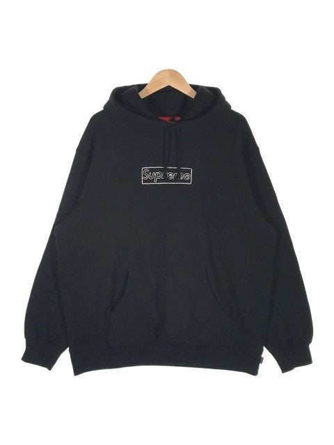 SUPREME シュプリーム 21SS KAWS Chalk Logo Hooded Sweatshirts カウズ チョークロゴ スウェット パーカー ブラック Size L 福生店