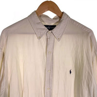 Ralph Lauren ラルフローレン BLAKE シルク 長袖 ボタンダウン シャツ ホワイト Size XL 福生店
