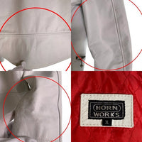 HORN WORKS ホーンワークス 牛革 レザー ダブル ライダース ジャケット ホワイト Size 3L 福生店
