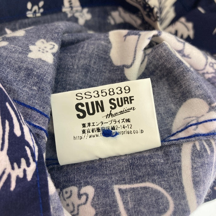 SUNSURF サンサーフ スペシャルエディション SS35839 SAILORS ON SHORE LEA コットン アロハシャツ ネイビー sizeM 瑞穂店