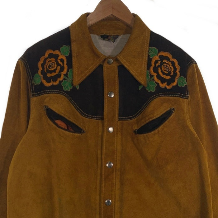 スウェードレザー ウエスタンシャツ ジャケット ブラウン Size 44 福生店