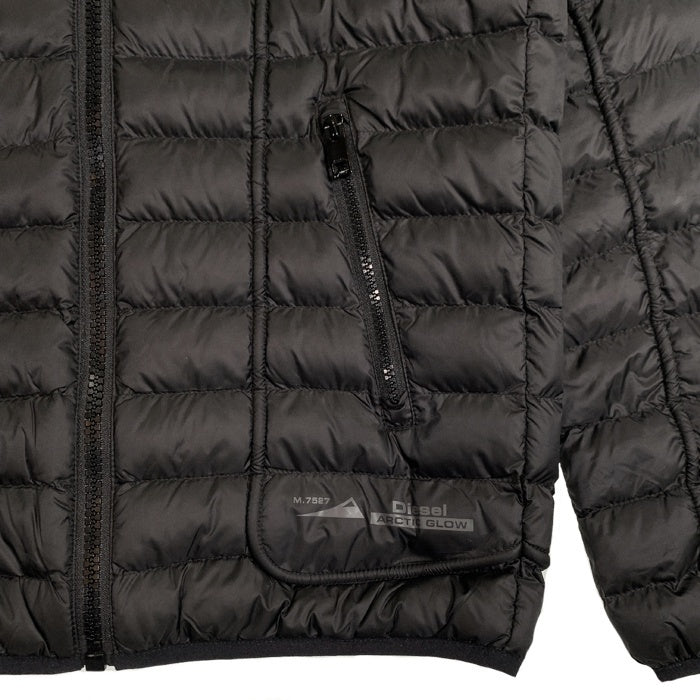 DIESEL ディーゼル W-HAWK-NW ジップアップ 中綿ジャケット ライダース ブラック A06422 0BHAZ Size S 福生店