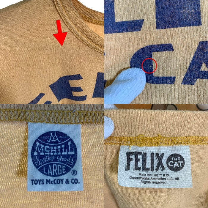 TOYS McCOY トイズマッコイ FELIX THE CAT SPACEWALK プリントTシャツ イエロー TMC2439 Size L 福生店