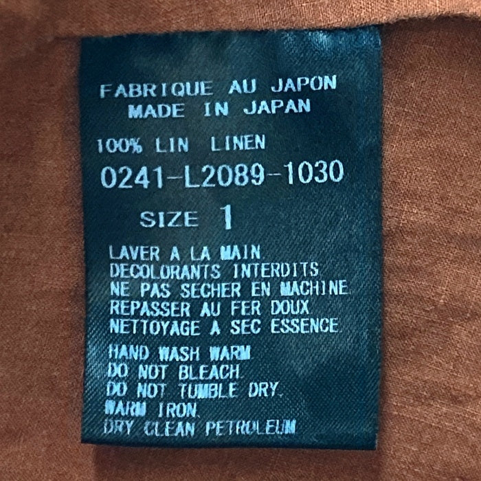 ARTS&SCIENCE アーツアンドサイエンス リネン ブラウス シャツ ブラウン 長袖 0241-L2089-1030 Size 1 瑞穂店