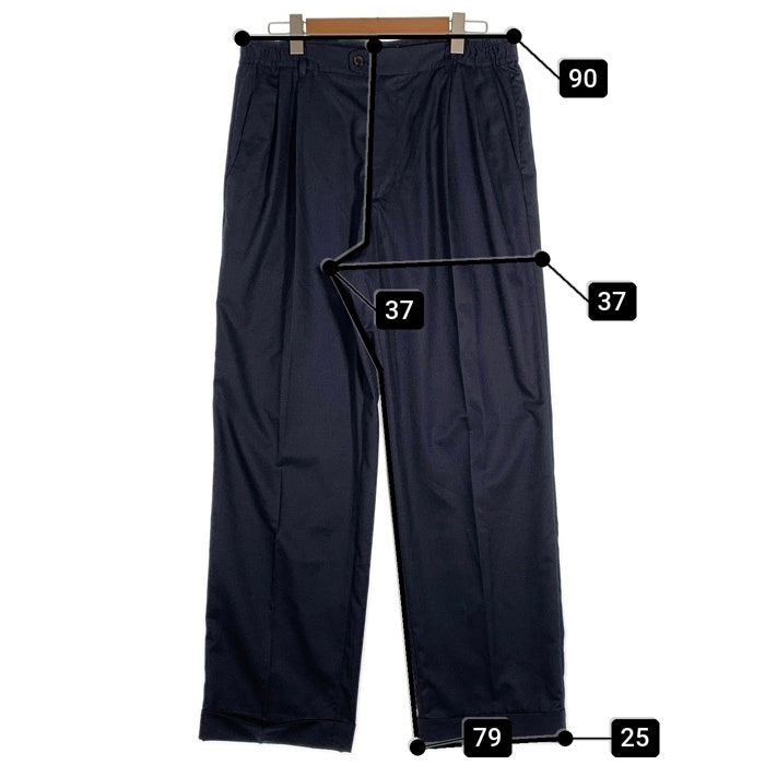 WIND AND SEA ウィンダンシー Cozy Slacks 2タックスラックス パンツ ネイビー ポリエステル WDS-O-COZ-25-Q2-PT-03 Size L 福生店