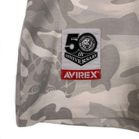 AVIREX アヴィレックス 新日本プロレス50周年記念 CAMO カモフラージュ プリントTシャツ ホワイト 6123480 Size 2XL 福生店