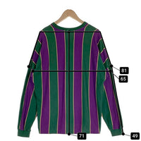 WTAPS ダブルタップス 21AW PEACE LS / COTTON ストライプ ロングスリーブTシャツ 刺繍 グリーン パープル 212ATDT-CSM35 Size 02 福生店