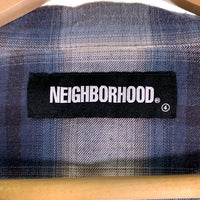 NEIGHBORHOOD ネイバーフッド 21SS B&C C-SHIRT コットンチェックシャツ 長袖 ネイビー ホワイト 211ARNH-SHM03 Size L 福生店