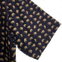 JIM THOMPSON ジムトンプソン シルク 半袖 シャツ 象柄 ネイビー Size L 福生店