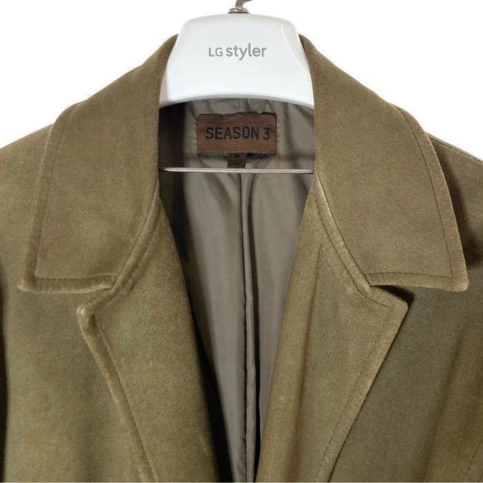 YEEZY イージー SEASON3 オーバーサイズドロングレザーコート カーキ sizeM 瑞穂店