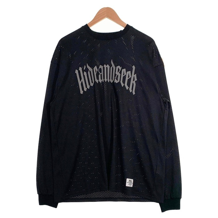 Hide and Seek ハイドアンドシーク 26SS Mesh L/S Tee メッシュ ロングスリーブTシャツ ラバープリント ブラック HC-040426 Size XL 福生店