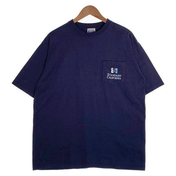 STANDARD CALIFORNIA スタンダードカリフォルニア ヘビーウェイト シールドロゴプリント ポケットTシャツ ネイビー Size XL 福生店