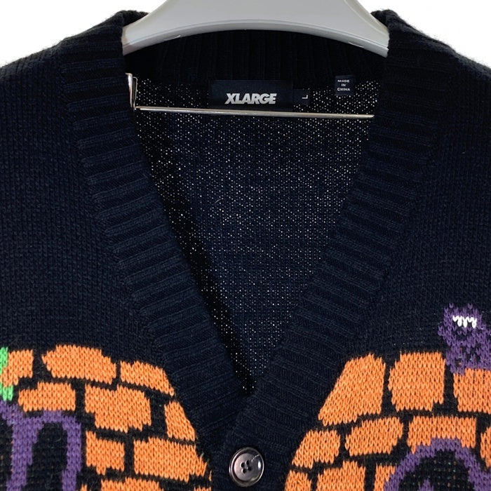 XLARGE エクストララージ 101244015007 BOY KNIT CARDIGAN ニットカーディガン ブラック sizeL 瑞穂店