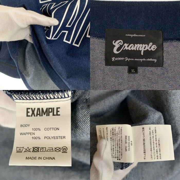 EXAMPLE エグザンプル 20AW BASE BALL DENIM SHIRT ベースボール デニムシャツ インディゴ Size XL 福生店