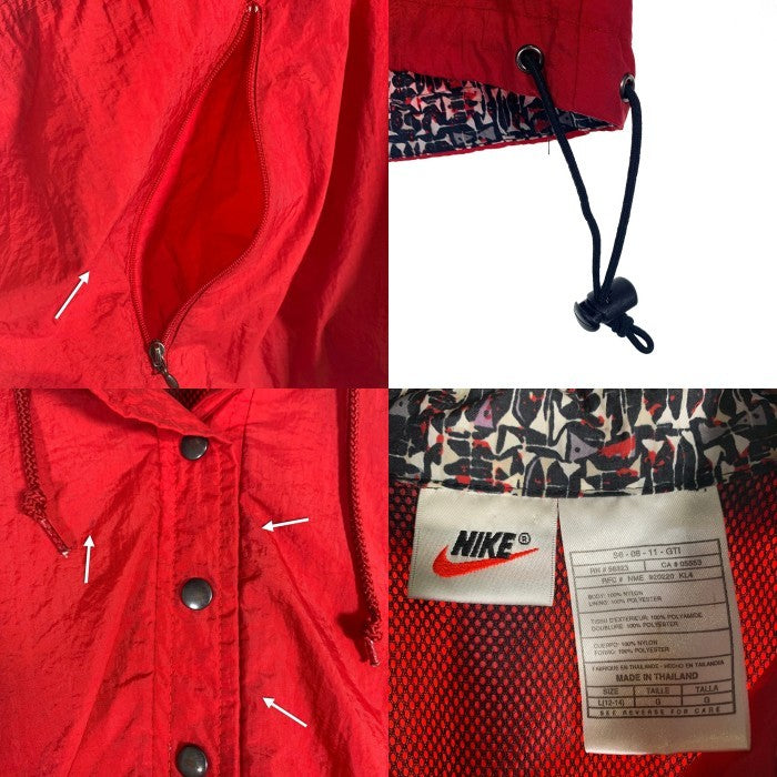 00's NIKE ナイキ ナイロン プルオーバーパーカー アノラック レッド Size YOUTH L (12-14) 福生店
