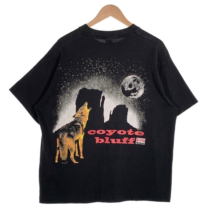 90's Malboro マルボロ コヨーテバックプリント ポケットTシャツ FRUIT OF THE LOOM ブラック USA製 Size XL 福生店