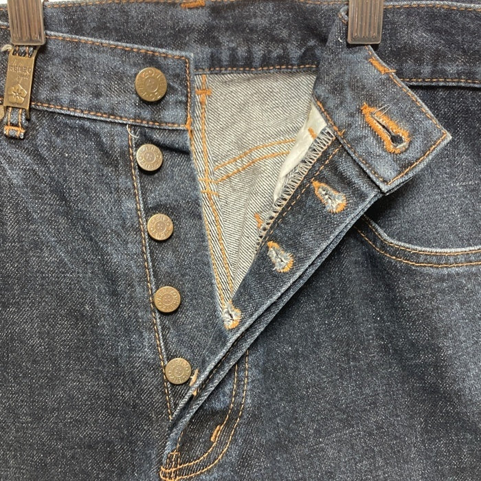 KENZO JEANS ケンゾー ジーンズ 北斎タグ ボタンフライ テーパード デニムパンツ インディゴ size79cm-1 瑞穂店