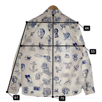 SOFT MACHINE ソフトマシーン 14SS WALL FLASH SHIRTS タトゥー柄 ウォール フラッシュ 長袖 シャツ ホワイト ブルー Size XL 福生店