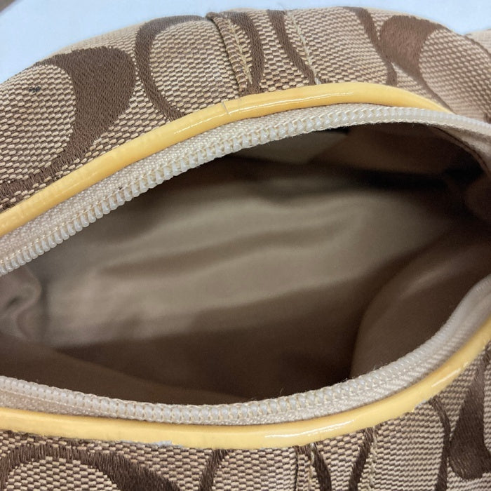 COACH コーチ 41103 フラワーモチーフ シグネチャー アクセサリーポーチ ベージュ 瑞穂店