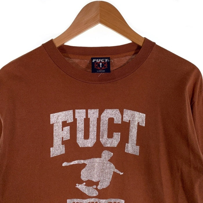 90's FUCT ファクト NYC SKATE エヌワイシースケート L/S T Shirt 長袖 Tシャツ ブラウン シルバー Size L 福生店