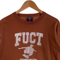 90's FUCT ファクト NYC SKATE エヌワイシースケート L/S T Shirt 長袖 Tシャツ ブラウン シルバー Size L 福生店
