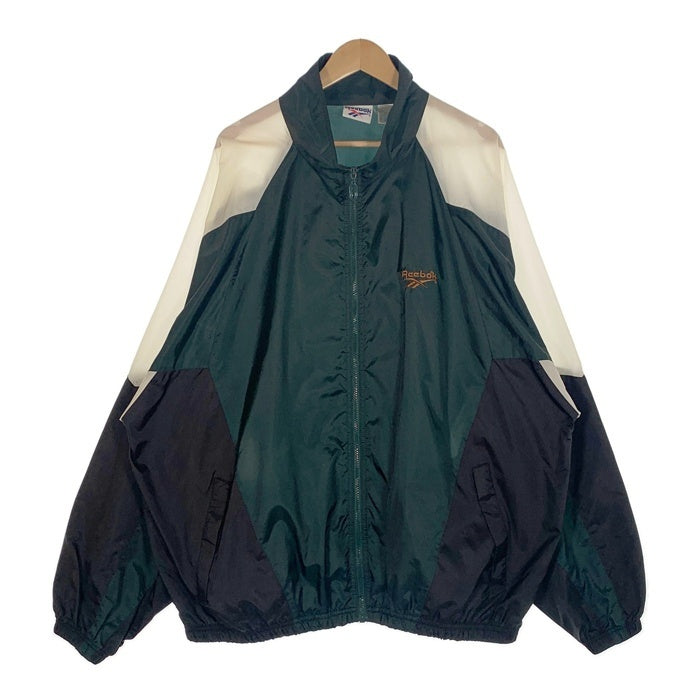 90's Reebok リーボック ナイロン トラックジャケット グリーン ブラック フィリピン製 Size XXL 福生店