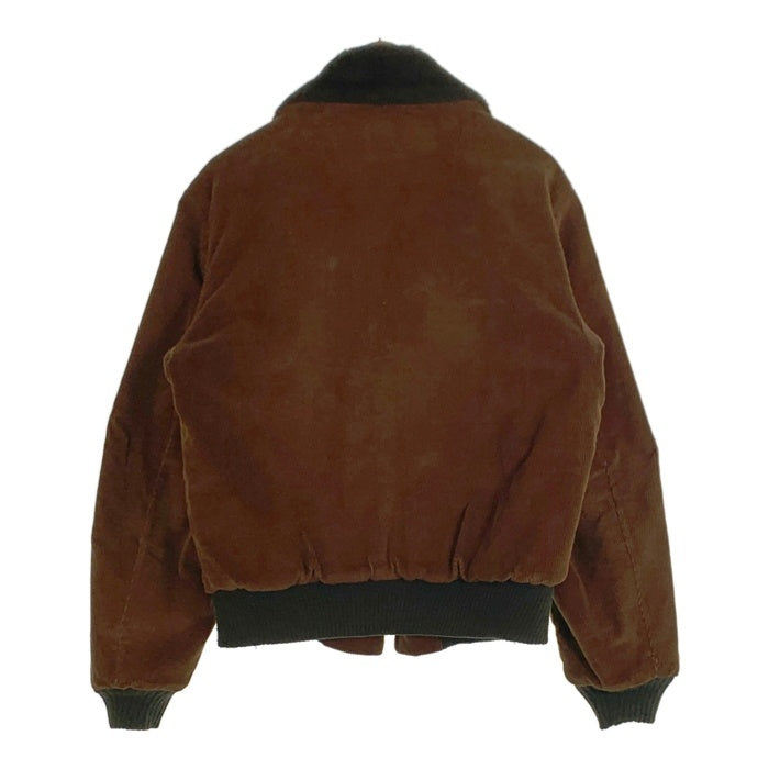 70's WEATHERCASTER ウェザーキャスター ジップアップコーデュロイジャケット 襟ボア リブ ブラウン USA製 Size 38 福生店