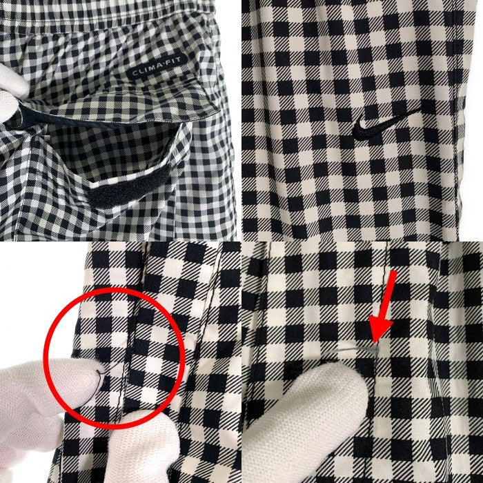 00's NIKE ナイキ ギンガムチェック クロップドパンツ ブラック ホワイト ポリエステル Size M 福生店