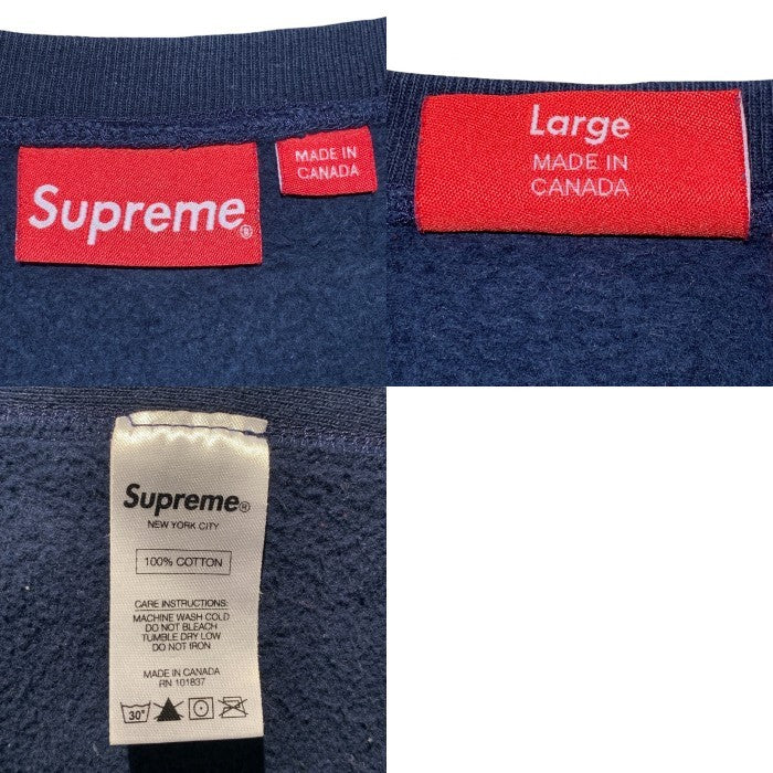 SUPREME シュプリーム 15AW Box Logo Crewneck ボックスロゴ クルーネック スウェットトレーナー ネイビー 赤ボックス Size L 福生店