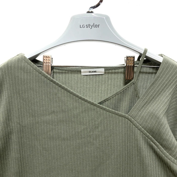 CLANE クラネ レイヤード リブロングTシャツ グリーン size2 瑞穂店
