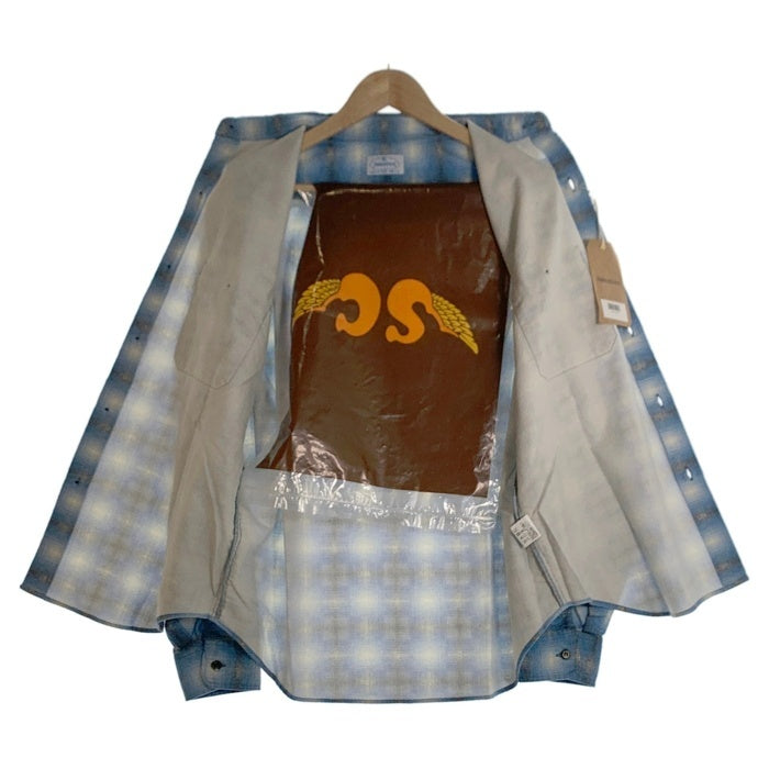 SUBCULTURE サブカルチャー COTTON PRINT SHIRT 長袖 コットン プリント シャツ ブルー Size 3 福生店