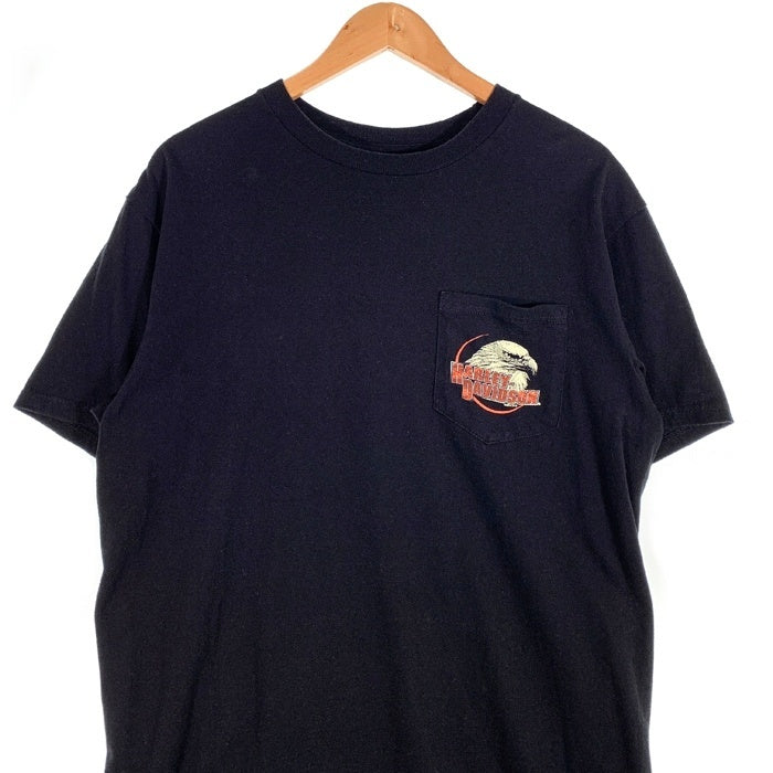 Harley-Davidson ハーレーダビッドソン ポケットTシャツ イーグル バイクプリント 2014コピーライト Size L 福生店
