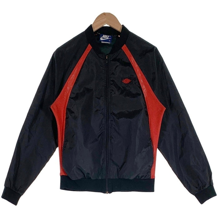 80s NIKE ナイキ AIR JORDAN エアジョーダン ナイロン ジップアップ ジャケット ブラック レッド Size M 福生店
