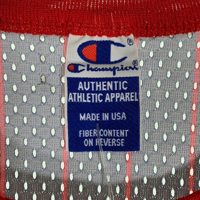 90's Champion チャンピオン Chicago Bulls シカゴ・ブルズ マイケルジョーダン タンクトップ ユニフォーム ブラック レッド ストライプ USA製 Size 48 福生店