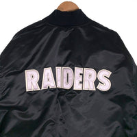 80's 90's STARTER スターター PROLINE プロライン NFL RAIDERS レイダース ナイロン スタジアムジャケット スタジャン ブラック USA製 Size XL 福生店