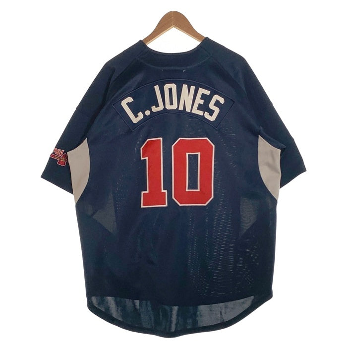 00's NIKE TEAM ナイキ Atlanta Braves アトランタ・ブレーブス C.JONES ベースボールシャツ ジャージー ネイビー Size L 福生店
