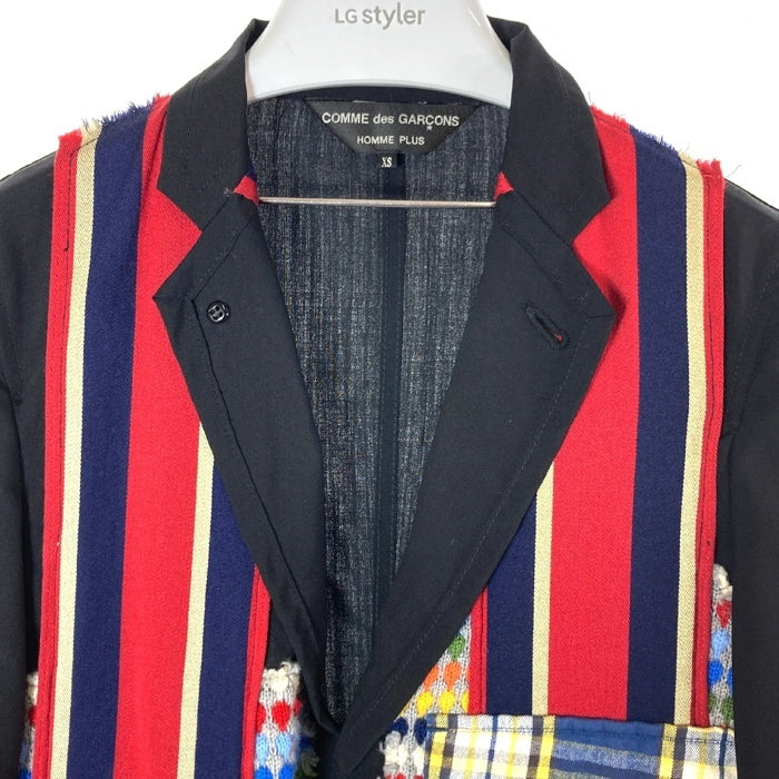 COMME des GARCONS HOMME PLUS コムデギャルソンオムプリュス AD2009 PE-J021 パッチワーク テーラードジャケット ブラック sizeXS 瑞穂店