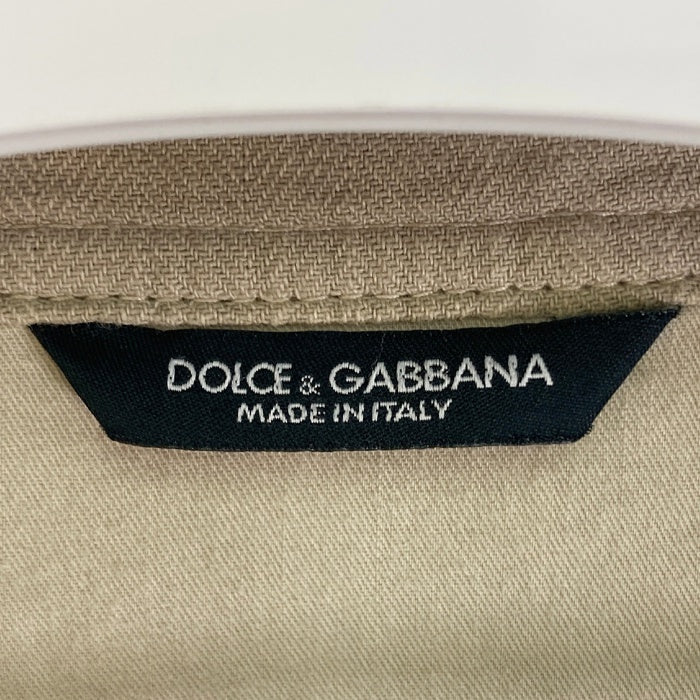 DOLCE&GABBANA ドルチェアンドガッバーナ ジップアップ リブ デニムジャケット ベージュ size44 瑞穂店