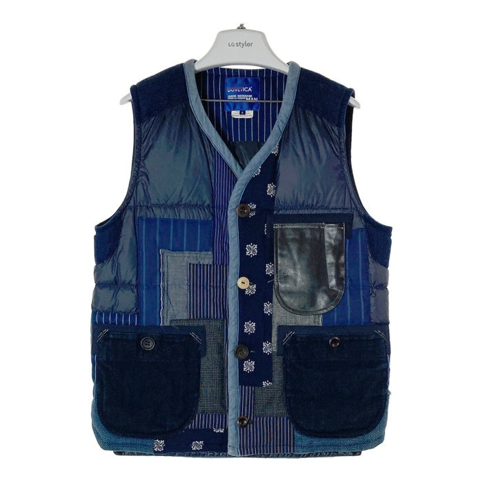 JUNYA WATANABE COMME des GARCONS MAN WO-V401 AD2014 ジュンヤワタナベ コムデギャルソンマン DUVETICA デュベティカ パッチワーク ダウンベスト ネイビー sizeS 瑞穂店