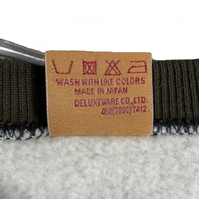 DELUXE WEAR デラックスウエア 雪柄 ハーフジップ スウェットトレーナー オリーブ Size XL 福生店