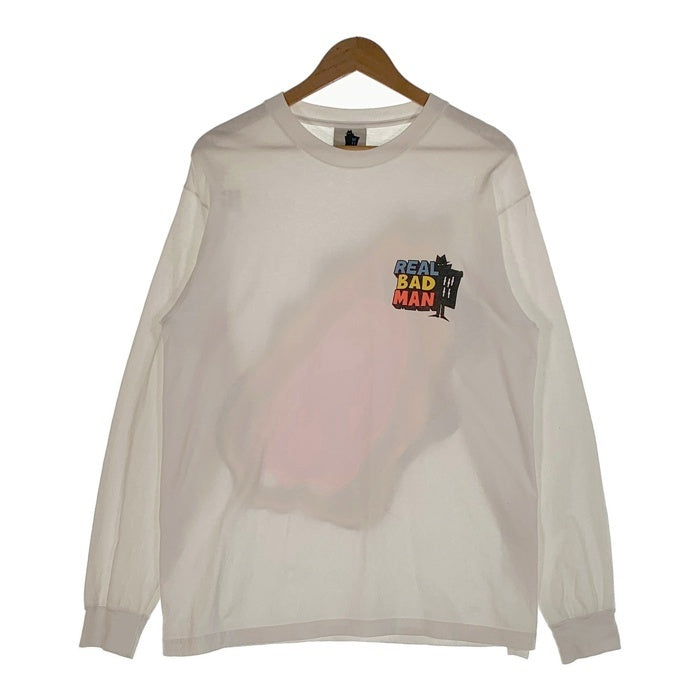 REAL BAD MAN リアルバッドマン プリント ロングスリーブTシャツ ホワイト Size M 福生店