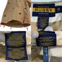 RALPH LAUREN RUGBY ラルフローレンラグビー スカルボーン刺繡 チノツイル ショートパンツ 総柄 ベージュ Size 33 福生店