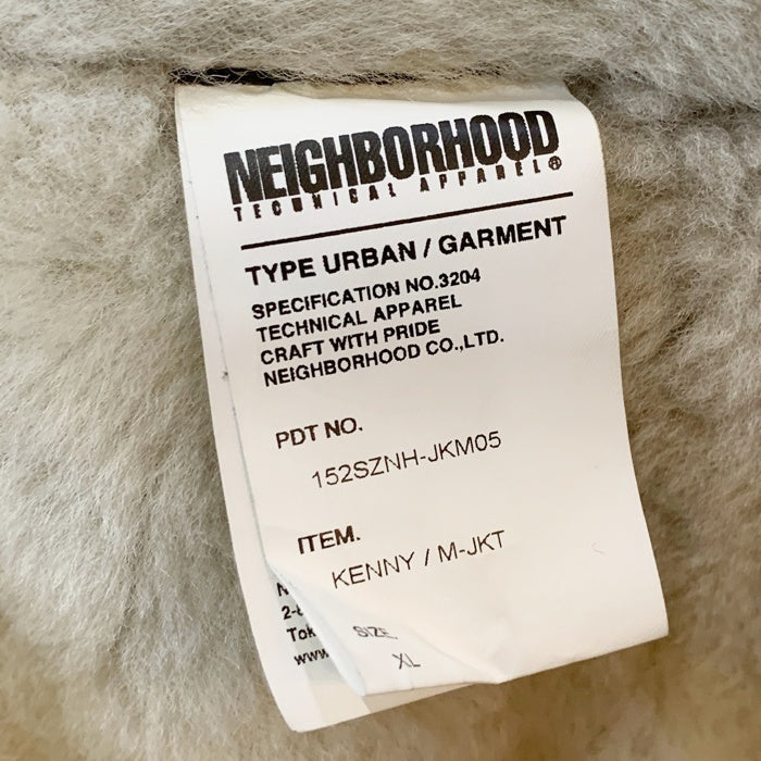NEIGHBORHOOD ネイバーフッド 15AW KENNY M-JKT ショールカラー ムートンジャケット ブラウン レザー 152SZNH-JKM05 Size XL 福生店