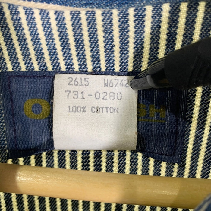 70's OSHKOSH B’GOSH オシュコシュ ヒッコリーストライプ デニムカバーオール ジャケット ホワイト ネイビー USA製 731-0280 Size 40 福生店